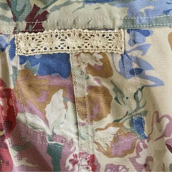 Women's Coldwater Creek Floral Denim Jacket Size PM - Picture 5 of 8